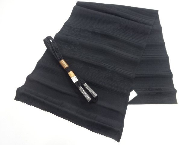 JAPANESE KIMONO / UNUSED / MOURNING SUMMER OBIAGE / OBIJIME SET